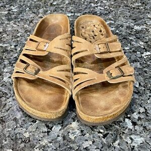 Birkenstock Granada Tobacco Brown Oiled Leather Sandals Size 42